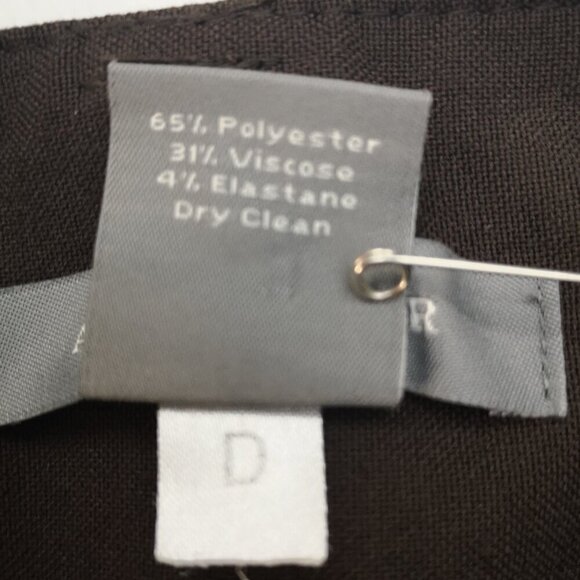 Ann Taylor Margo Ladies Size 12 Dark Brown Straight Legs Dress Pants - Picture 4 of 10